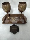 INSPIRED WINE GLASS/TRAY SET