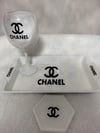 INSPIRED  WINE GLASS/TRAY SET