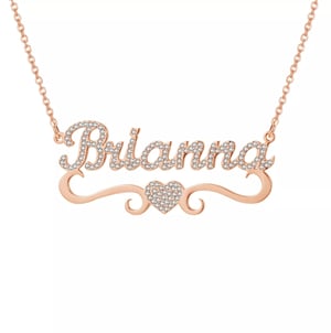 Image of PERSONALISED NECKLACE-CRYSTAL HEART 