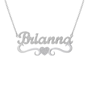 Image of PERSONALISED NECKLACE-CRYSTAL HEART 