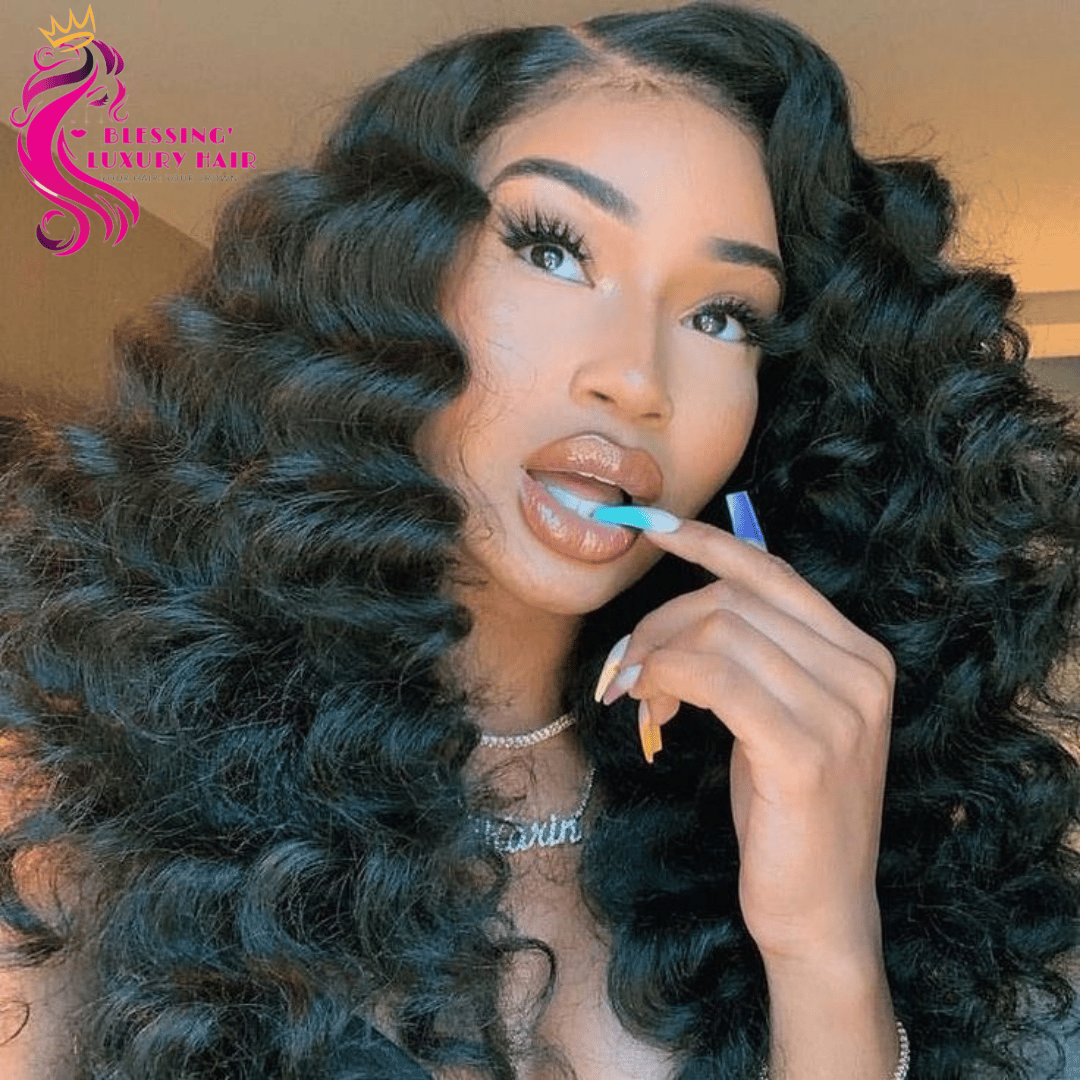 Loose Deep Wave Wig 13x4 Lace Front Human Hair Wig | Blessing 