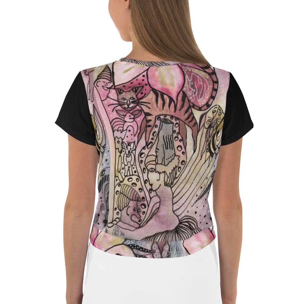 Image of Meow-Dank All-Over Print Crop Tee