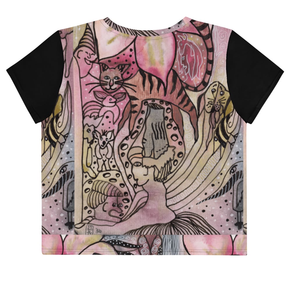 Image of Meow-Dank All-Over Print Crop Tee