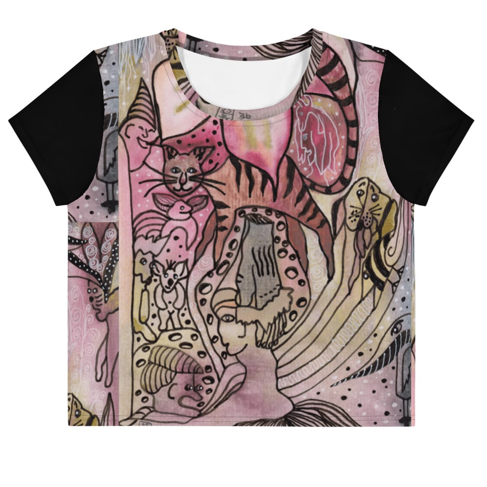 Image of Meow-Dank All-Over Print Crop Tee