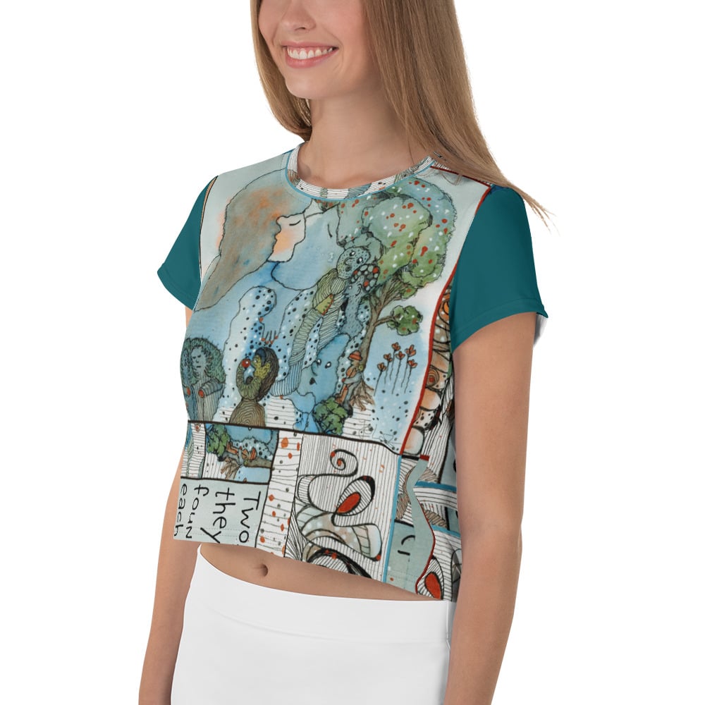 Image of Two Collage All-Over Print Crop Tee