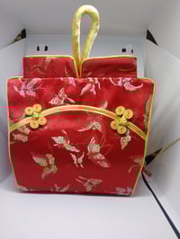 Image 1 of Red  Dragonfly Handbag  &  Black Butterfly Pattern