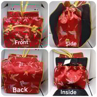 Image 2 of Red  Dragonfly Handbag  &  Black Butterfly Pattern