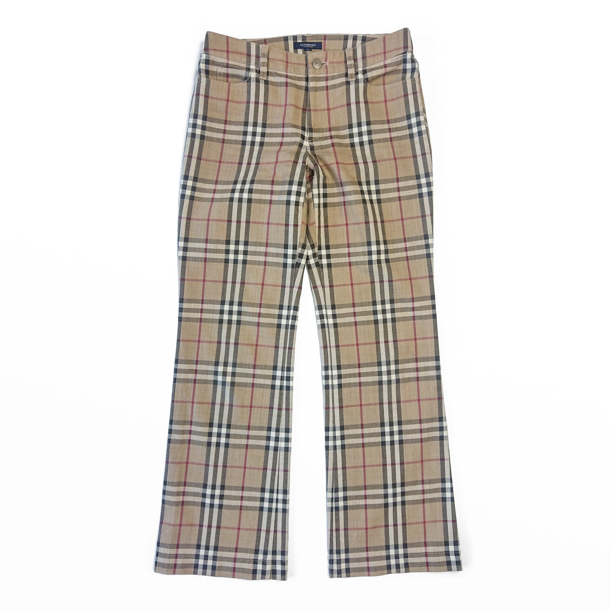 Image of Burberry London Nova Check Flared Trousers