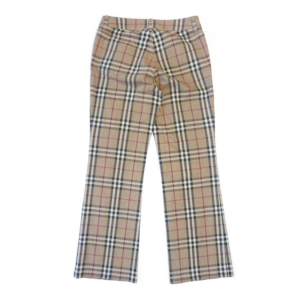 Image of Burberry London Nova Check Flared Trousers