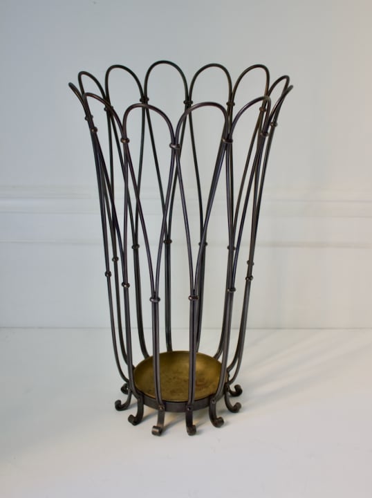 Image of Italian Umbrella Stand with Brass Tray