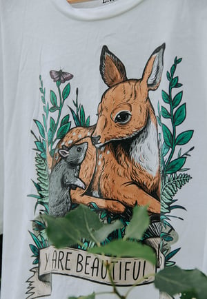 Image of My Deer Organic T-Shirt ~ Full Colour White