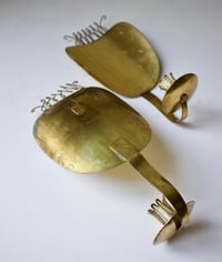 Image 3 of Pair of Brass Candle Sconces by Väinö Hamara, Finland