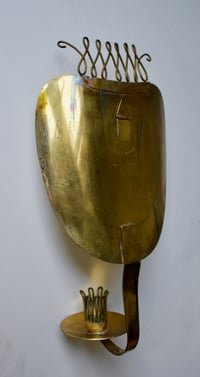 Image 4 of Pair of Brass Candle Sconces by Väinö Hamara, Finland