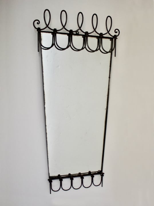 Image of Italian Wall Mirror with Looped Metal Frame