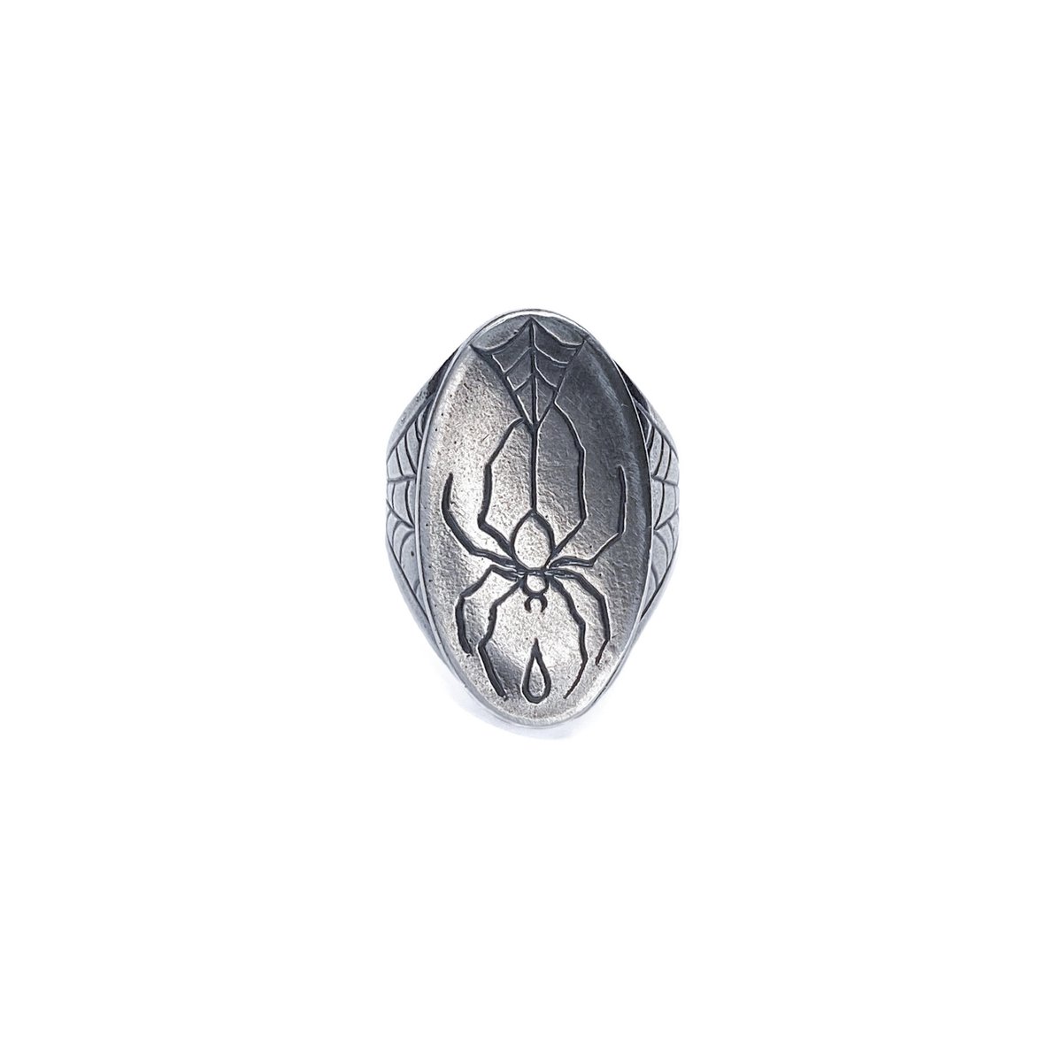 Elastisk ledig stilling Slægtsforskning DG+AO Collection: Spider Web signet ring in sterling silver | Arcana Obscura