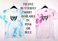 Skull butterfly tshirt in blue or pink tie dye 