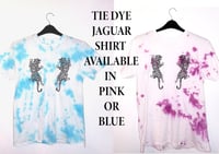 Tie dyed jaguar tshirt in blue or pink 