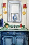 Blue Bathroom ORIGINAL 28x38cm