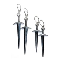 Image 1 of Sword earring in sterling silver or gold