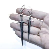Image 3 of Sword earring in sterling silver or gold