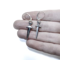 Image 3 of Dagger earrings in sterling silver or gold