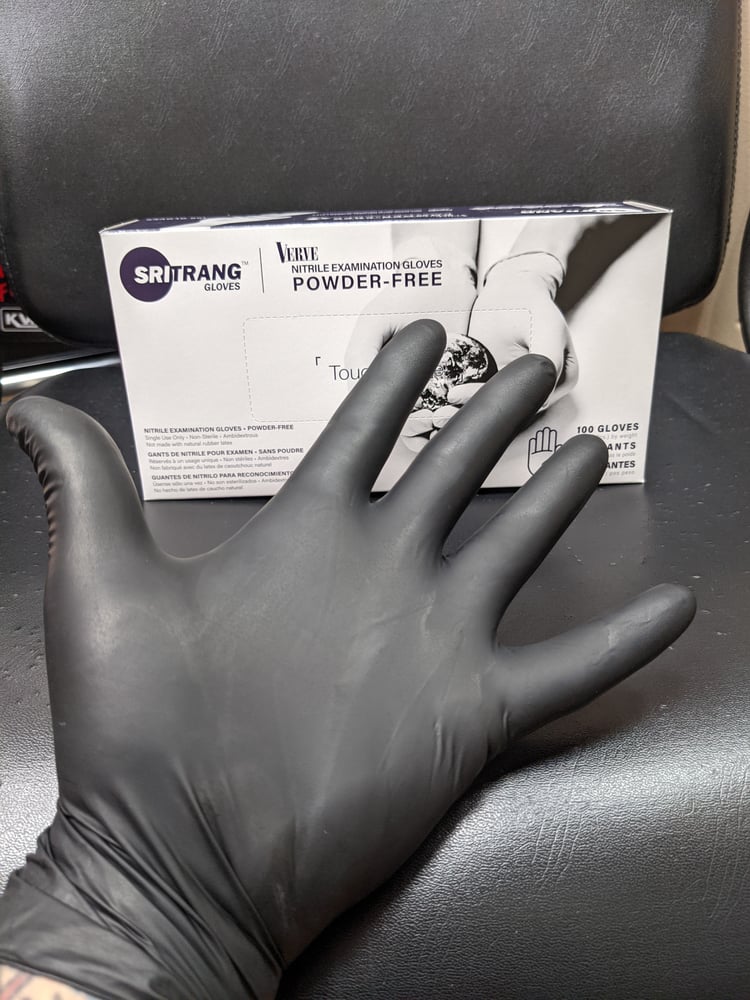 Image of Large Black Nitrile Gloves - Case