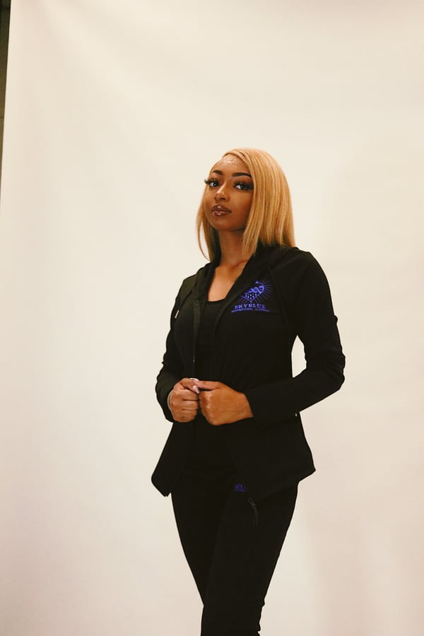 Image of Black/Royal Blue 3 piece "SBIC" Active Lady Sets