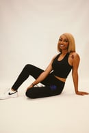 Image 2 of Black/Royal Blue 3 piece "SBIC" Active Lady Sets