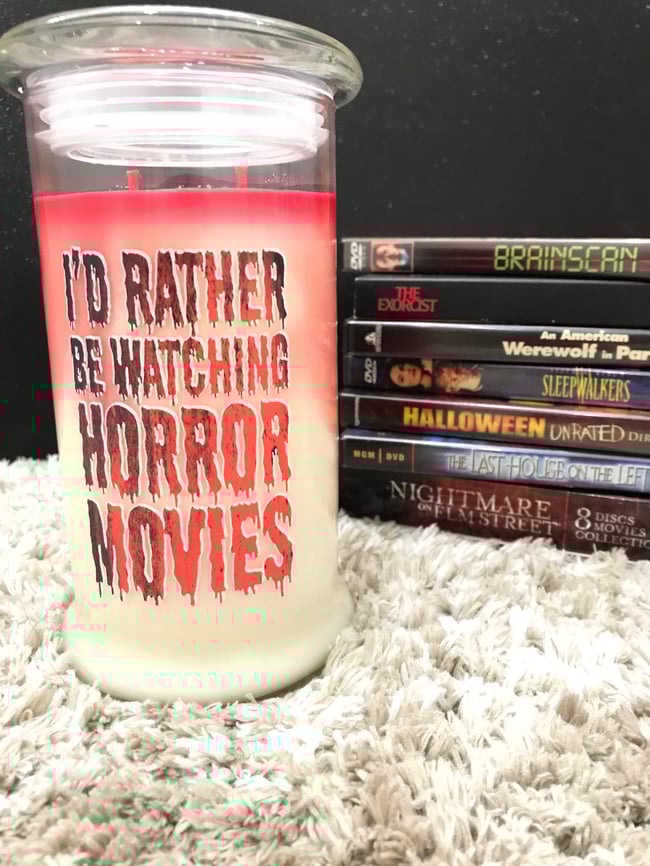 I'd Rather Be Watching Horror Movies Candle