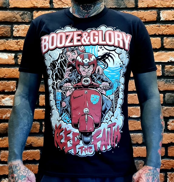 Image of Booze & Glory Scooter Tshirt Black