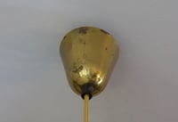 Image 3 of Glass Pendant Light with Rattan & Brass Details by Idman, Finland