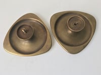 Image 4 of Two Sets of Large Triangular Push-Pull Door Handles, French