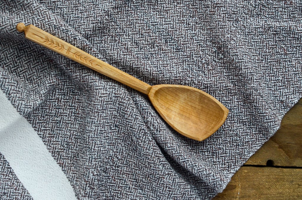 Small Left-Handed Black Birch Cooking Spoon - #39