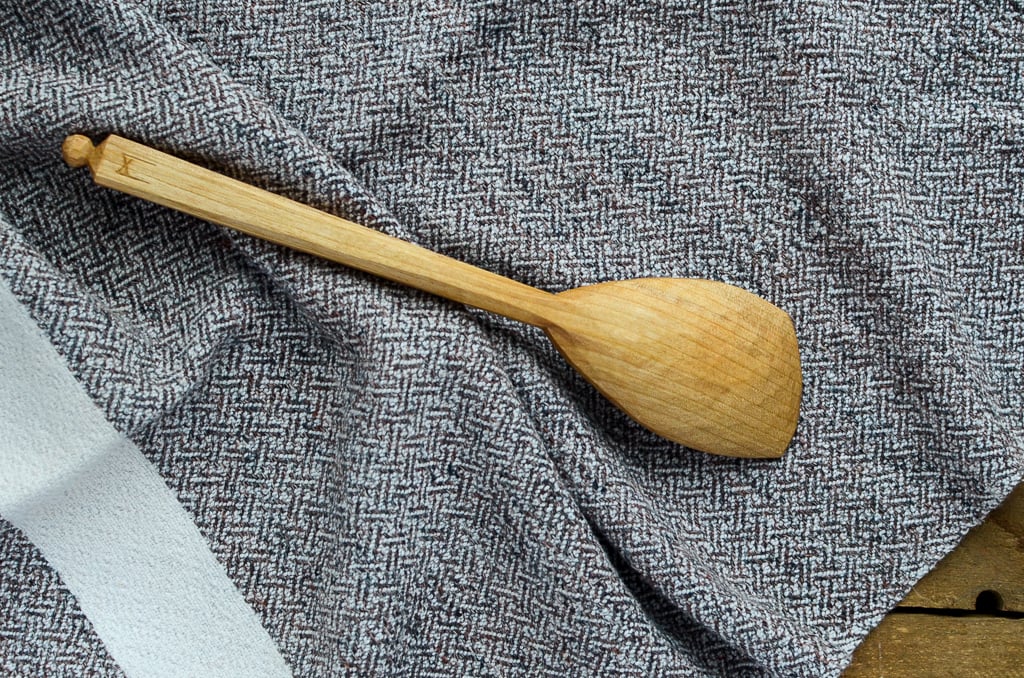 Small Left-Handed Black Birch Cooking Spoon - #39