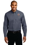 Men's Long Sleeve Easy Care Embroidered Dress Shirt - 5 Color options