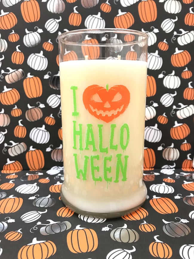 I Love Halloween Candle