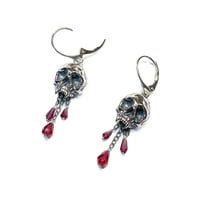 Image 2 of FINAL SALE: Mircalla earring pair in sterling silver or gold with garnet