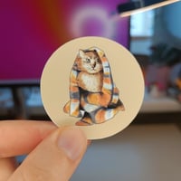 Image 2 of Cat in a blanket sticker