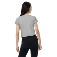Image 4 of Crop Tee - Jack O Lantern Retro Purple Glow (Silver Grey)