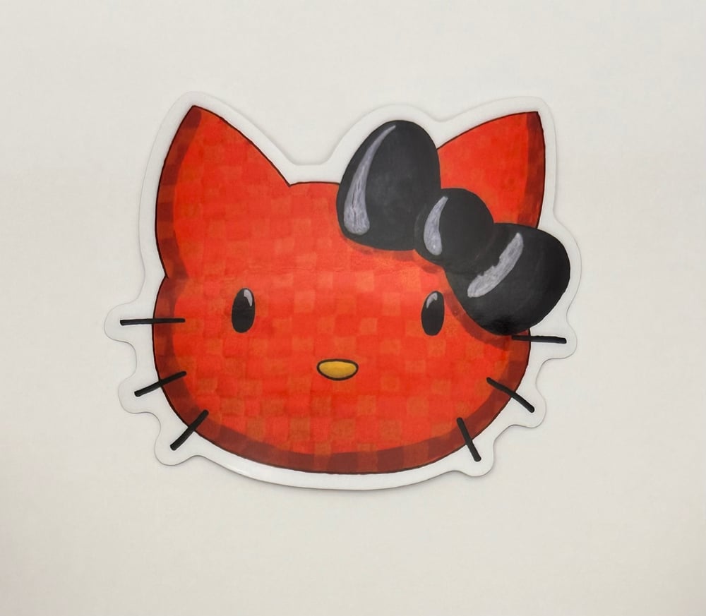 Image of Orange Hey Kitty Clear Sticker 