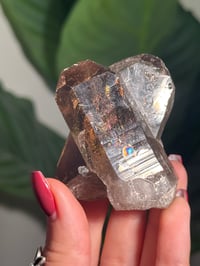 Image 2 of SELF STANDING NATURAL TWIN RUTILE SMOKEY QUARTZ POINT -BRAZIL- H
