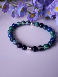 Image 4 of Azurite/Shungite /Black Tourmaline Gemstone Bracelet