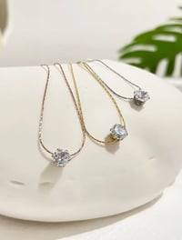 Image 1 of DAINTY MINIMALIST CZ FINE NECKLACE 