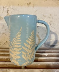 Image 4 of Large Fern Jug - Light Blue