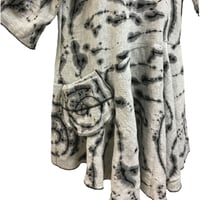 Image 3 of Rome Dress Tunic in calming gray/natural heather fabric  with Hand Painted Design