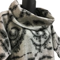 Image 1 of Rome Dress Tunic in calming gray/natural heather fabric  with Hand Painted Design