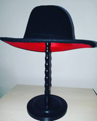 Image 2 of Black with Red Bottom Fedora