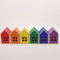 Rainbow house set, shelf sitters, trinket boxes, rainbow drawers