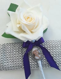 Image 1 of Groom Buttonhole Photo Charm,Wedding Memory Charm, Memory brooch 