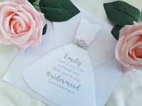 Image 3 of Personalised Will You Be My Bridesmaid Card, Flowergirl Card,Maid of honour card, Bridesmaid Dress